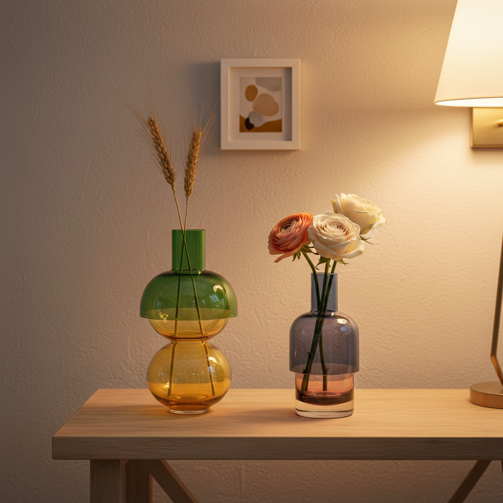 Fusion Reversible Glass Vase Set – Lemon Small