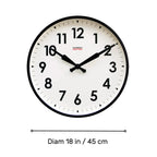 Factory Black XL Clock minimalist wall clock with clear black numbers and Dutch Design functional design style