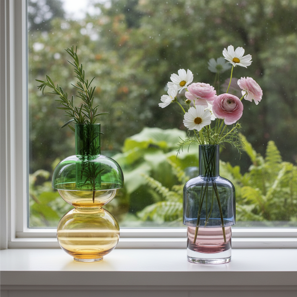 Fusion Reversible Glass Vase Set – Lemon Small