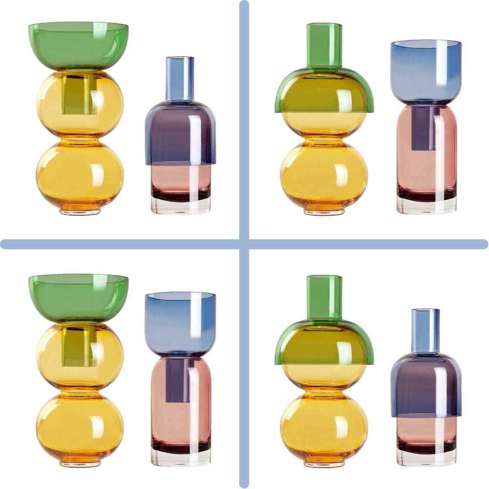 Lemon Reversible Glass Vase Set – Small | Cloudnola