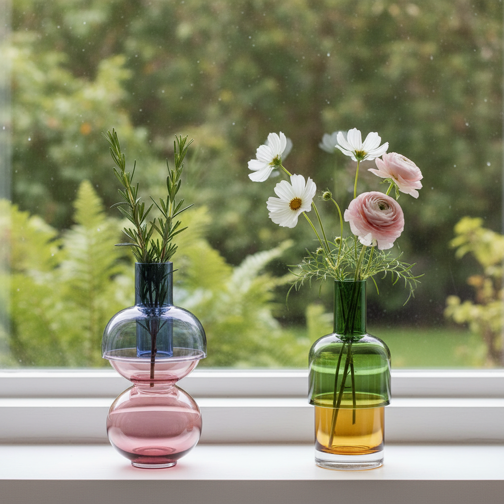 Fusion Reversible Glass Vase Set – Cherry Small