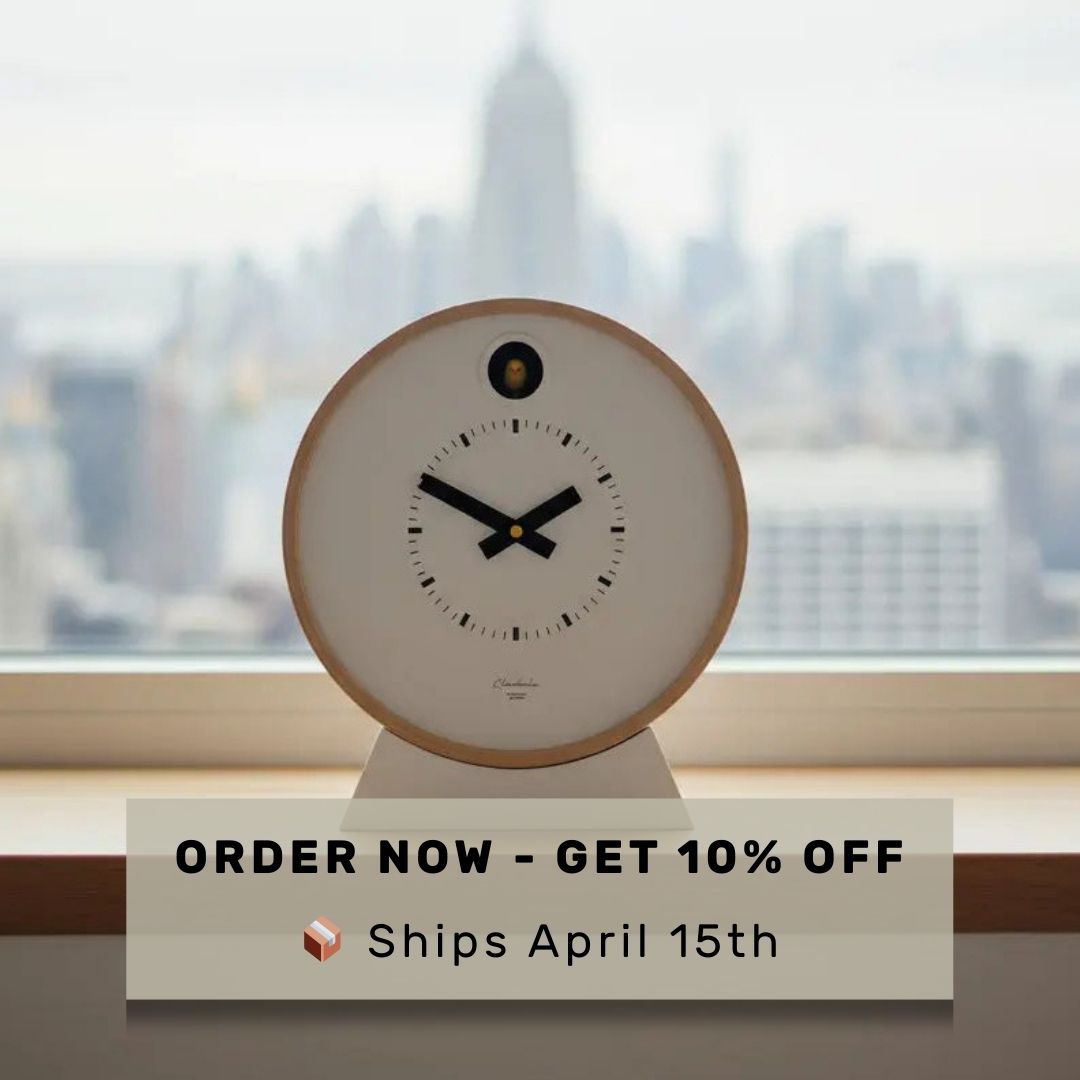 Pre-Order -Dot White Cuckoo Clock