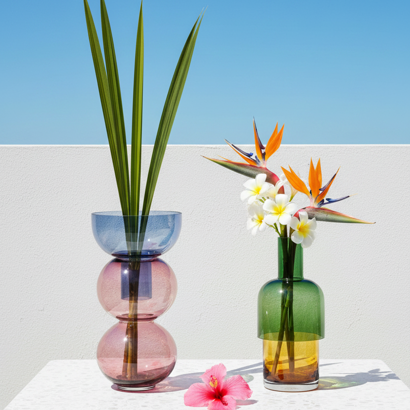 Fusion Reversible Glass Vase Set – Cherry Small