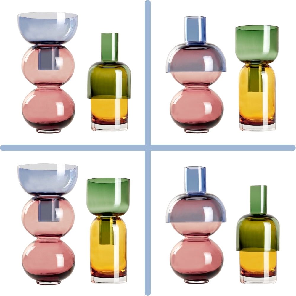 Fusion Reversible Glass Vase Set – Cherry Small