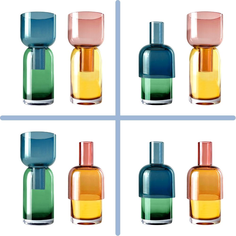 Fusion Flip Reversible Glass Vase Set – Small