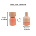 Flip Reversible Ceramic Vase – Coral and Nude