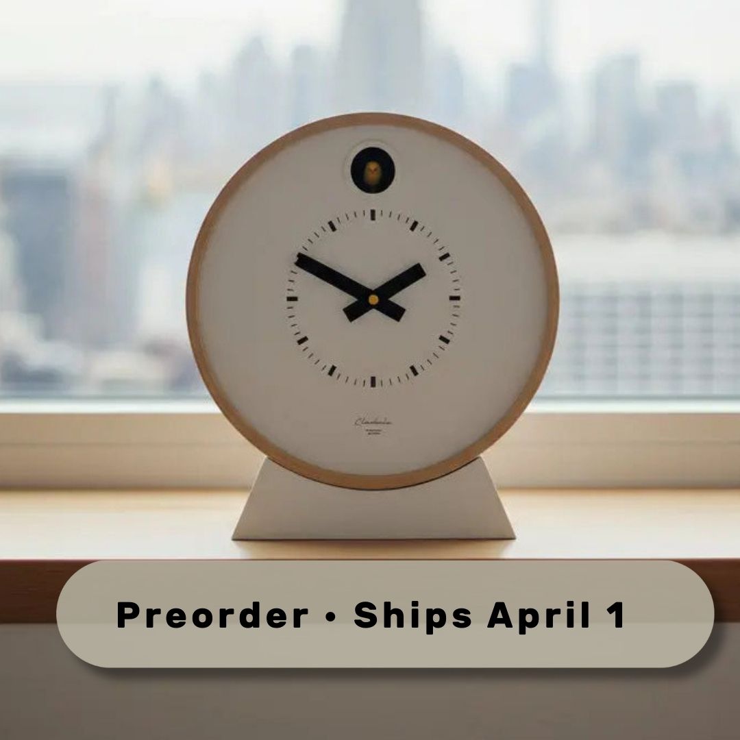 Preorder -Dot White Cuckoo Clock with minimalist design, Dutch design, functional design, modern cuckoo clock for living room