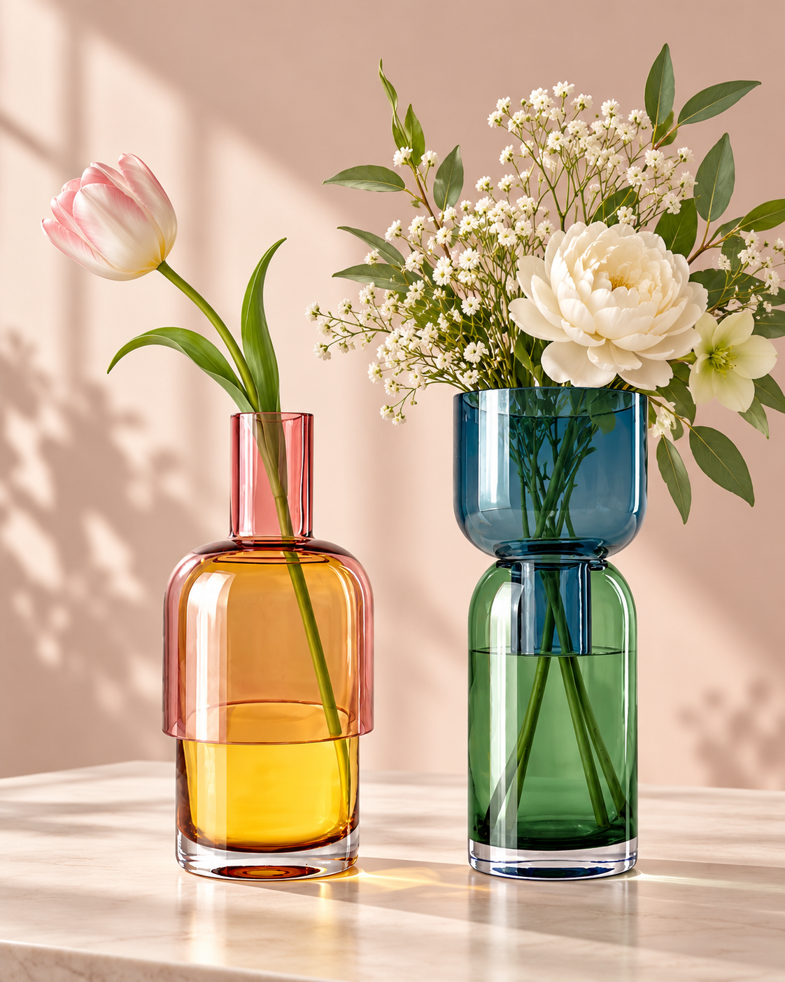 Fusion Flip Reversible Glass Vase Set