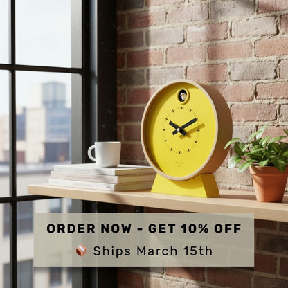 Pre-Order - Dot Yellow Cuckoo Clock