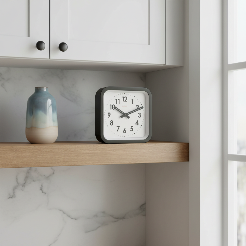 Big Railway Black Square Kitchen Wall Clock