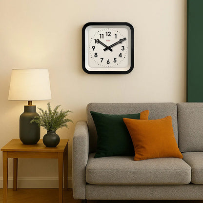 Big Railway Black Square Indoor / Outdoor Clock Cloudnola