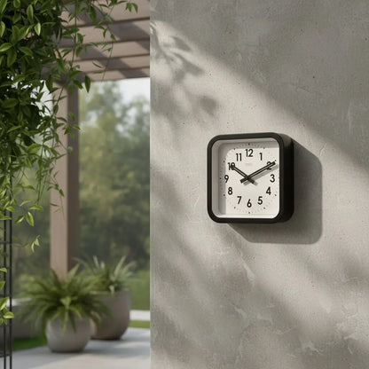 Big Railway Black Square Indoor / Outdoor Clock Cloudnola