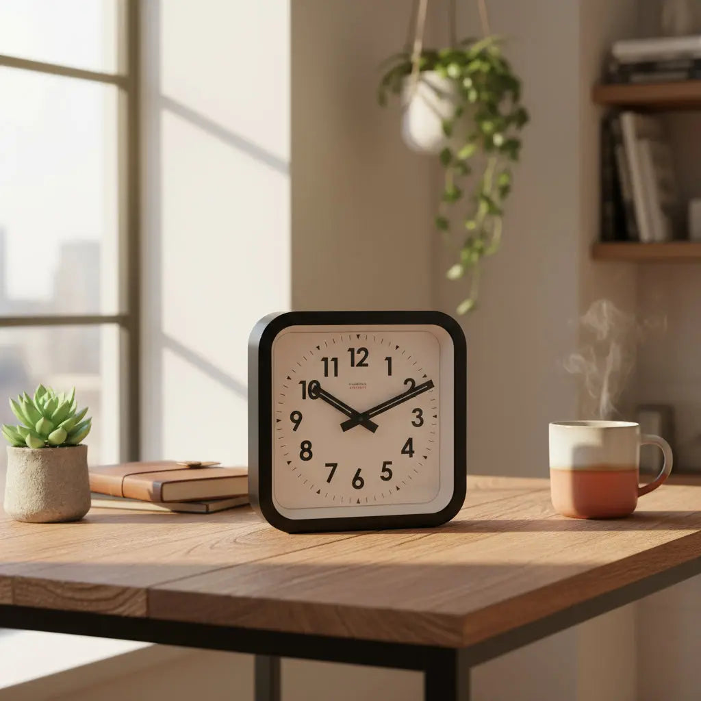 Big Railway Black Square Indoor / Outdoor Clock Cloudnola