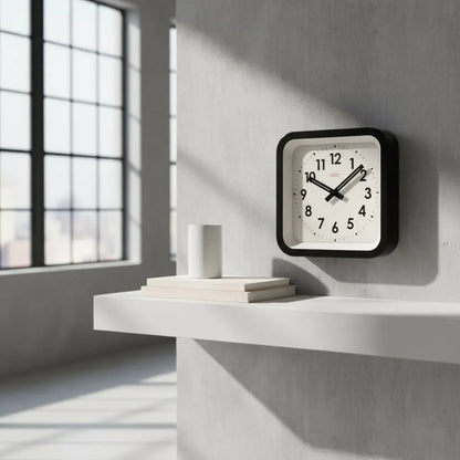 Big Railway Black Square Indoor / Outdoor Clock Cloudnola
