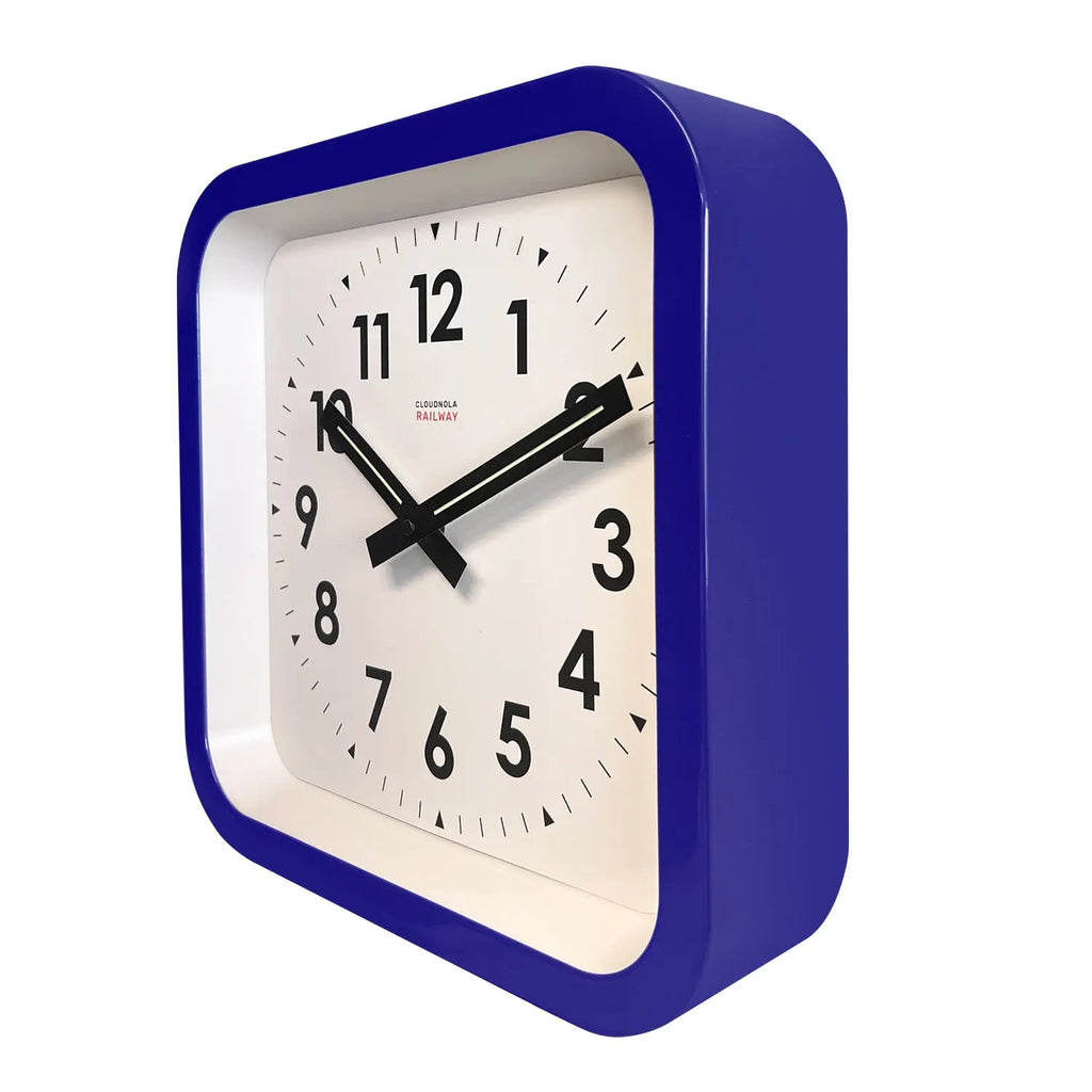 Big Railway Blue Indoor/Outdoor Clock Cloudnola