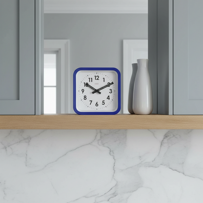 Big Railway Blue Square Kitchen Wall Clock