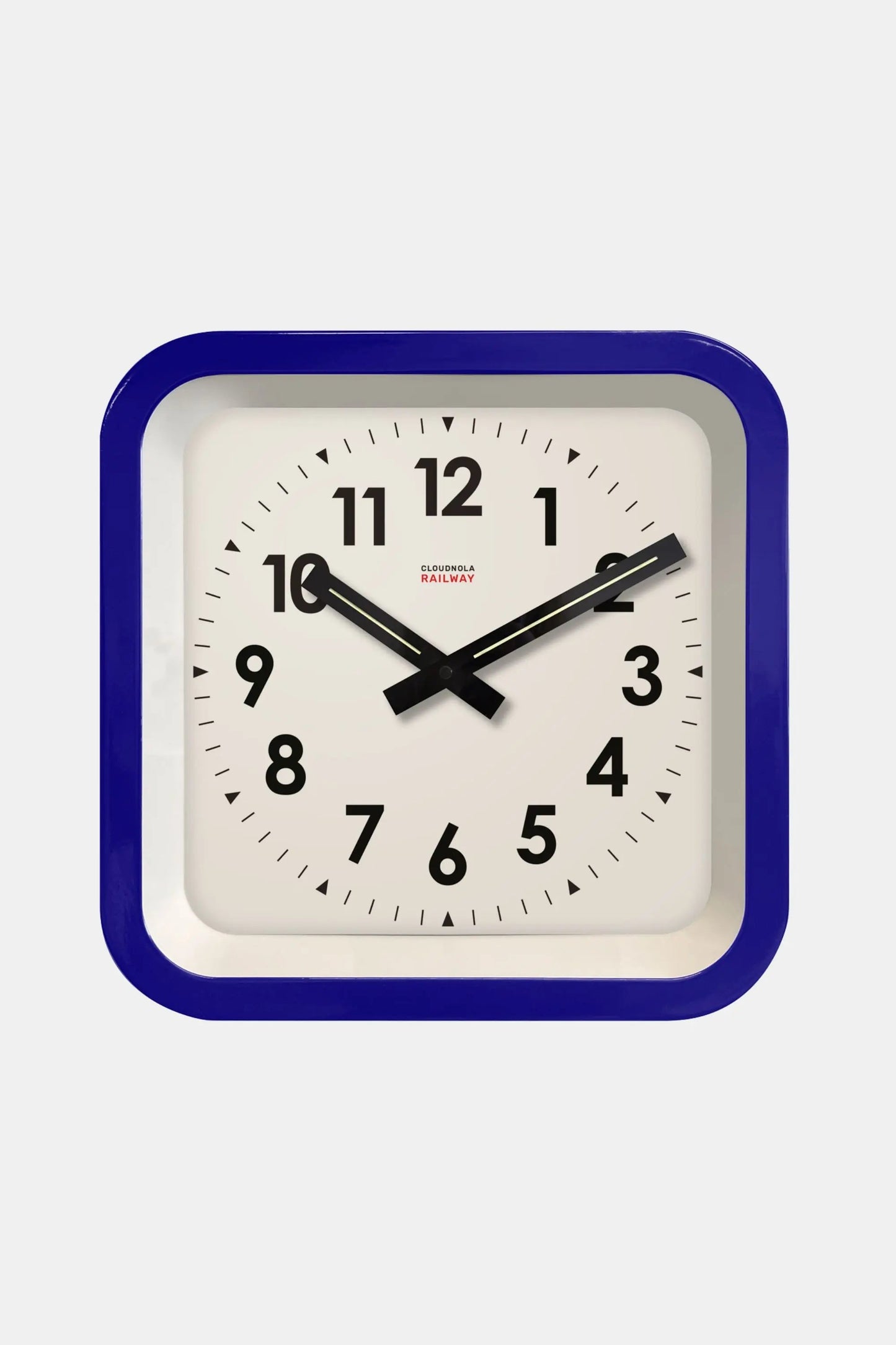 Big Railway Blue Square Indoor / Outdoor Clock Cloudnola