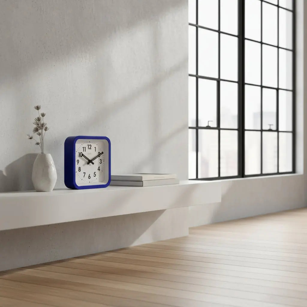 Big Railway Blue Square Indoor / Outdoor Clock Cloudnola