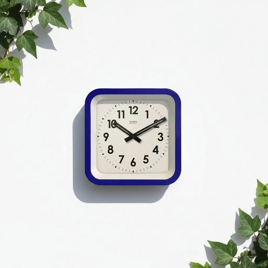 Big Railway Blue Square Indoor / Outdoor Clock Cloudnola