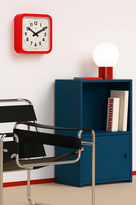 Big Railway Red Square Indoor / Outdoor Clock Cloudnola