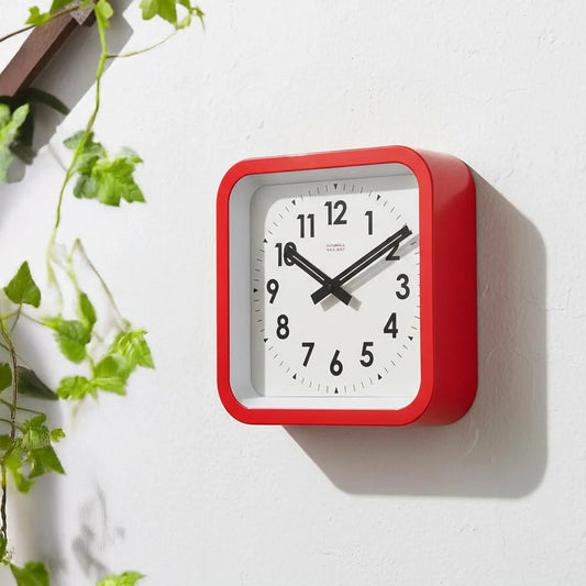 Big Railway Red Square Indoor / Outdoor Clock Cloudnola
