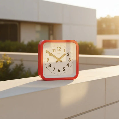Big Railway Red Square Indoor / Outdoor Clock Cloudnola