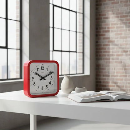 Big Railway Red Square Indoor / Outdoor Clock Cloudnola