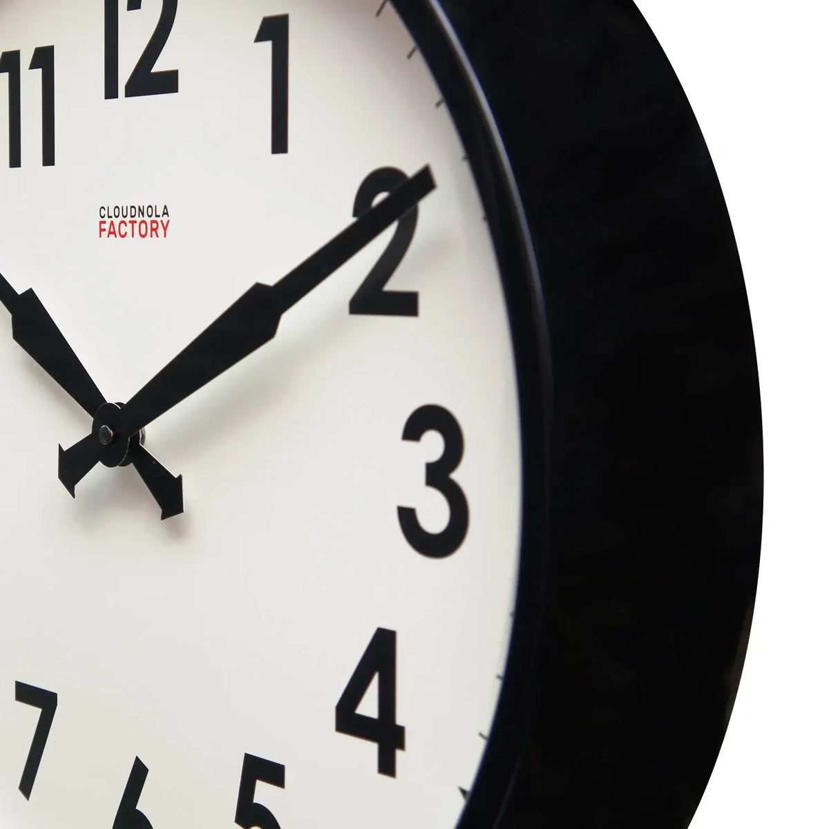 Black Wall Clock with Numbers – Factory Black XL – Wall Clock | Cloudnola