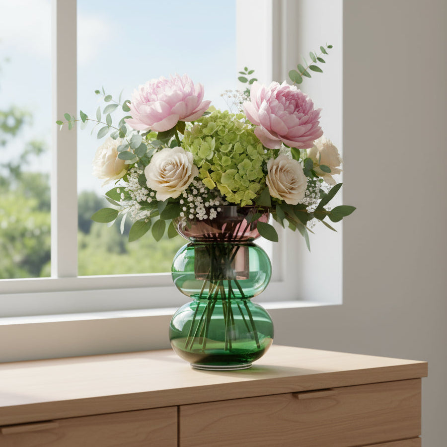 Bubble Large Pink & Green - Vase Cloudnola