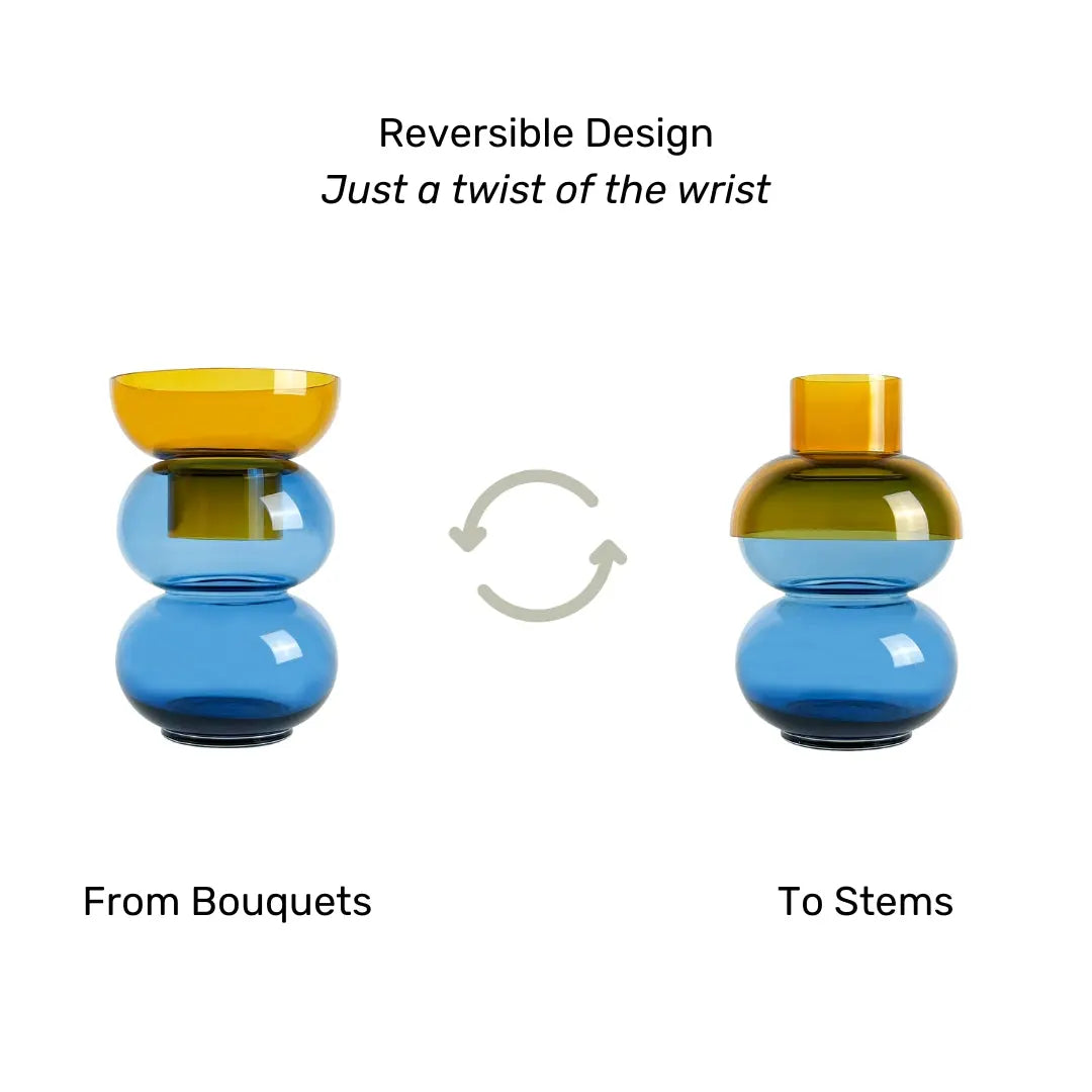 Bubble Large Yellow & Blue - Vase Cloudnola