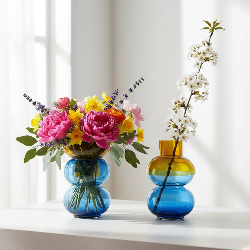 Bubble Large Yellow & Blue - Vase Cloudnola