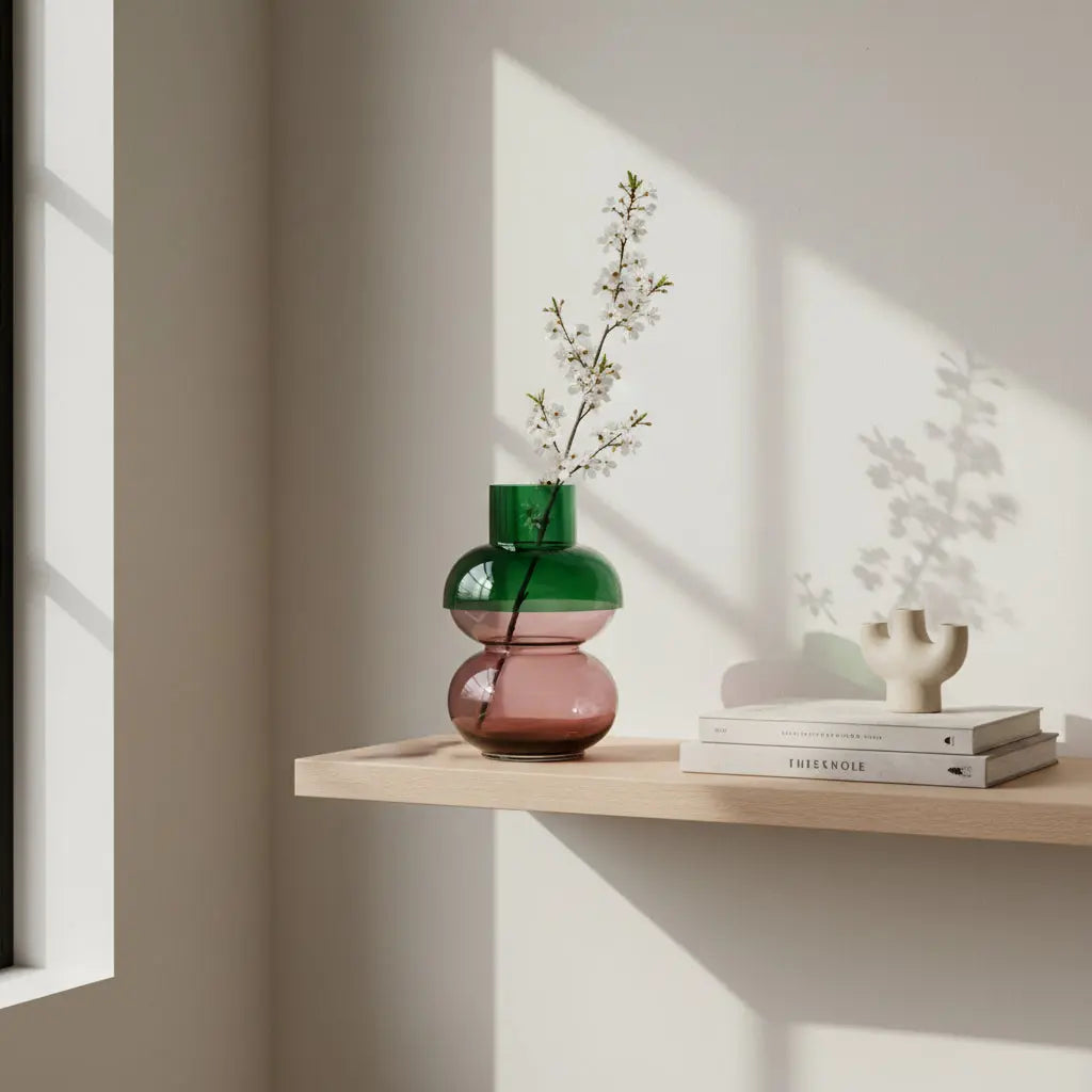 Bubble Med Green & Pink Vase Cloudnola