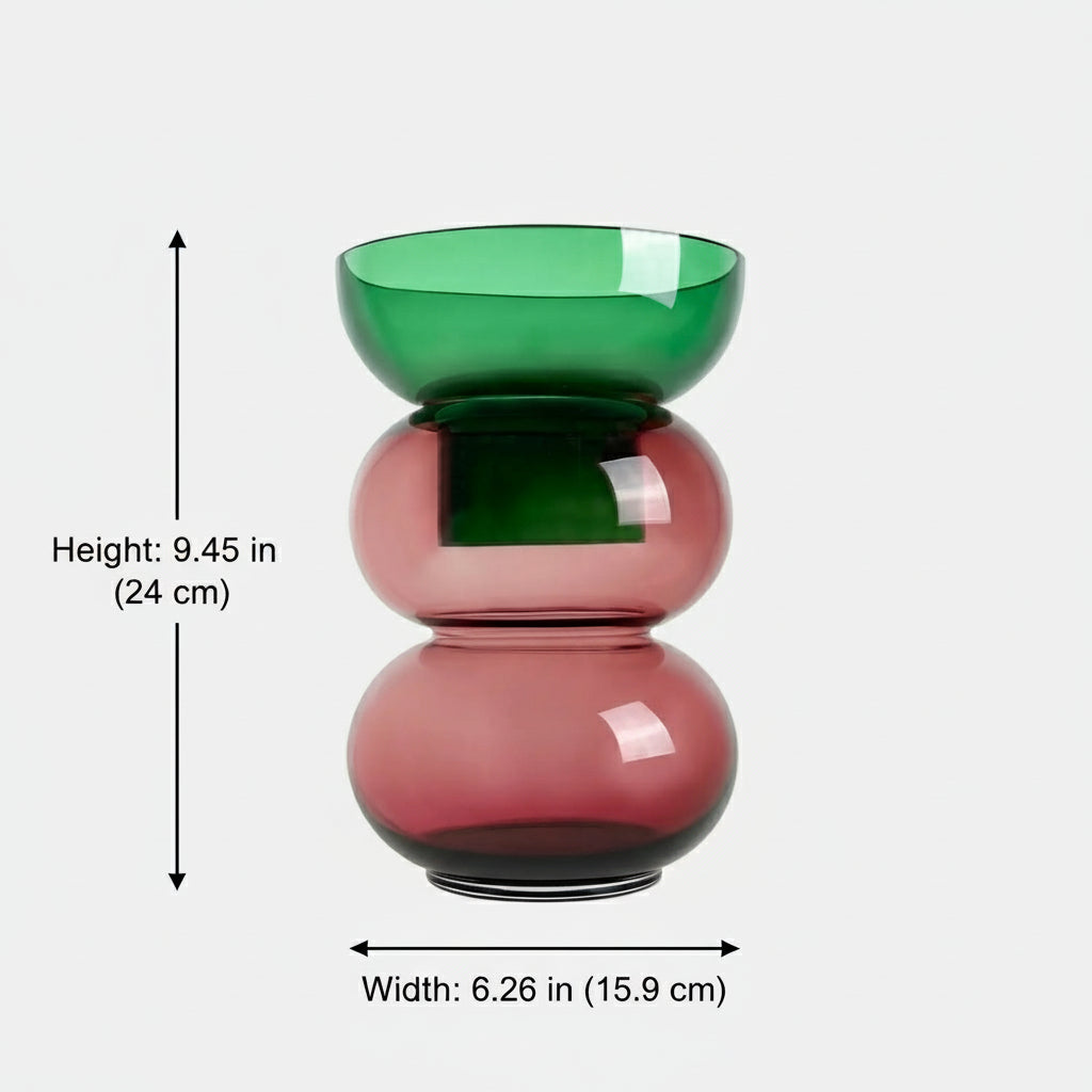 Bubble Med Green & Pink Vase Cloudnola