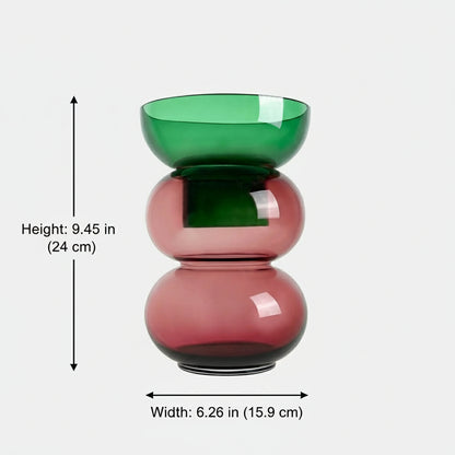 Bubble Med Green & Pink Vase Cloudnola