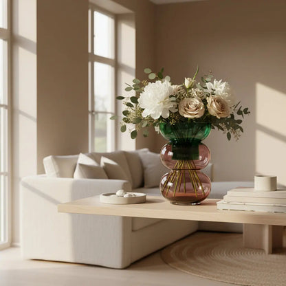 Bubble Med Green & Pink Vase Cloudnola