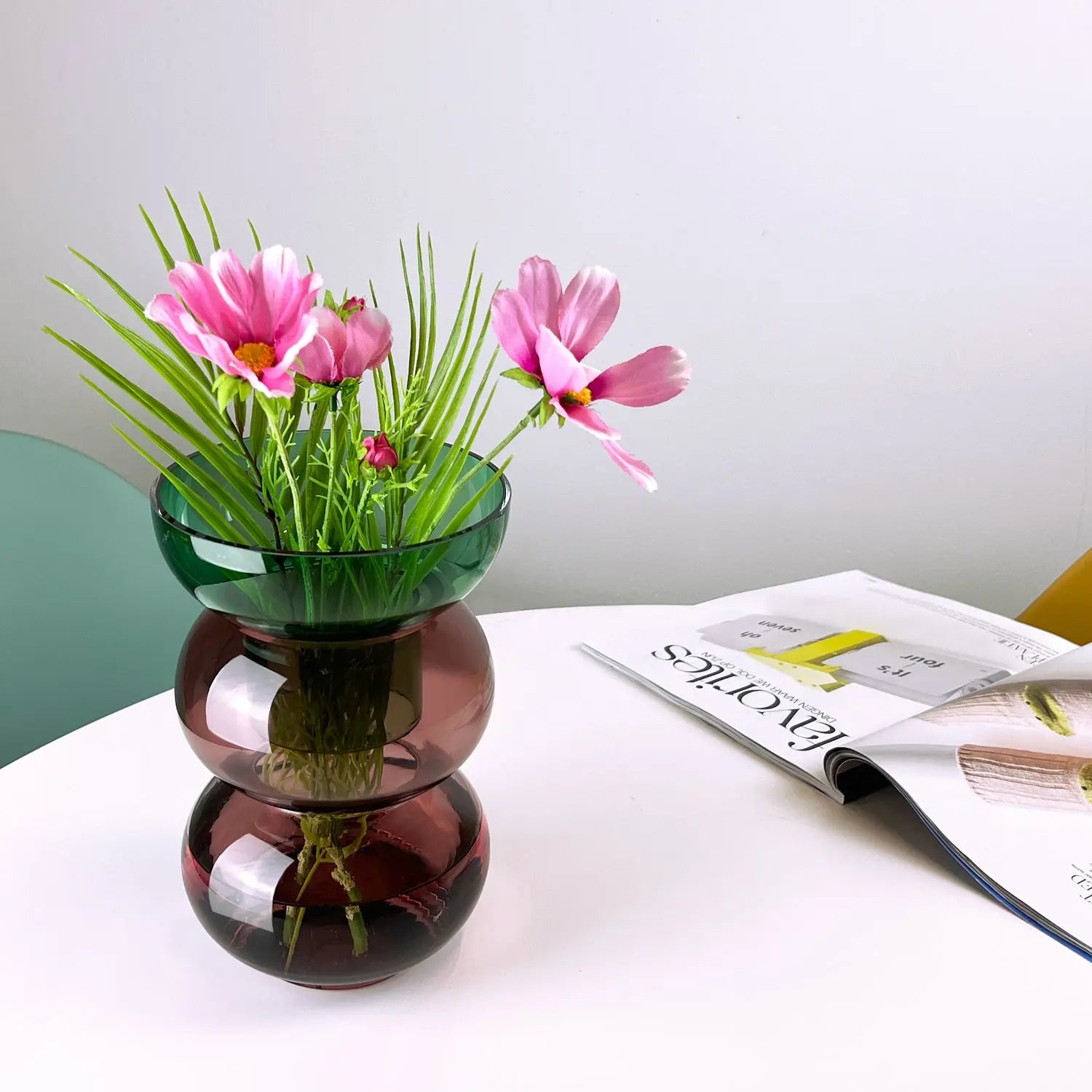 Bubble Med Green & Pink - Vase Cloudnola