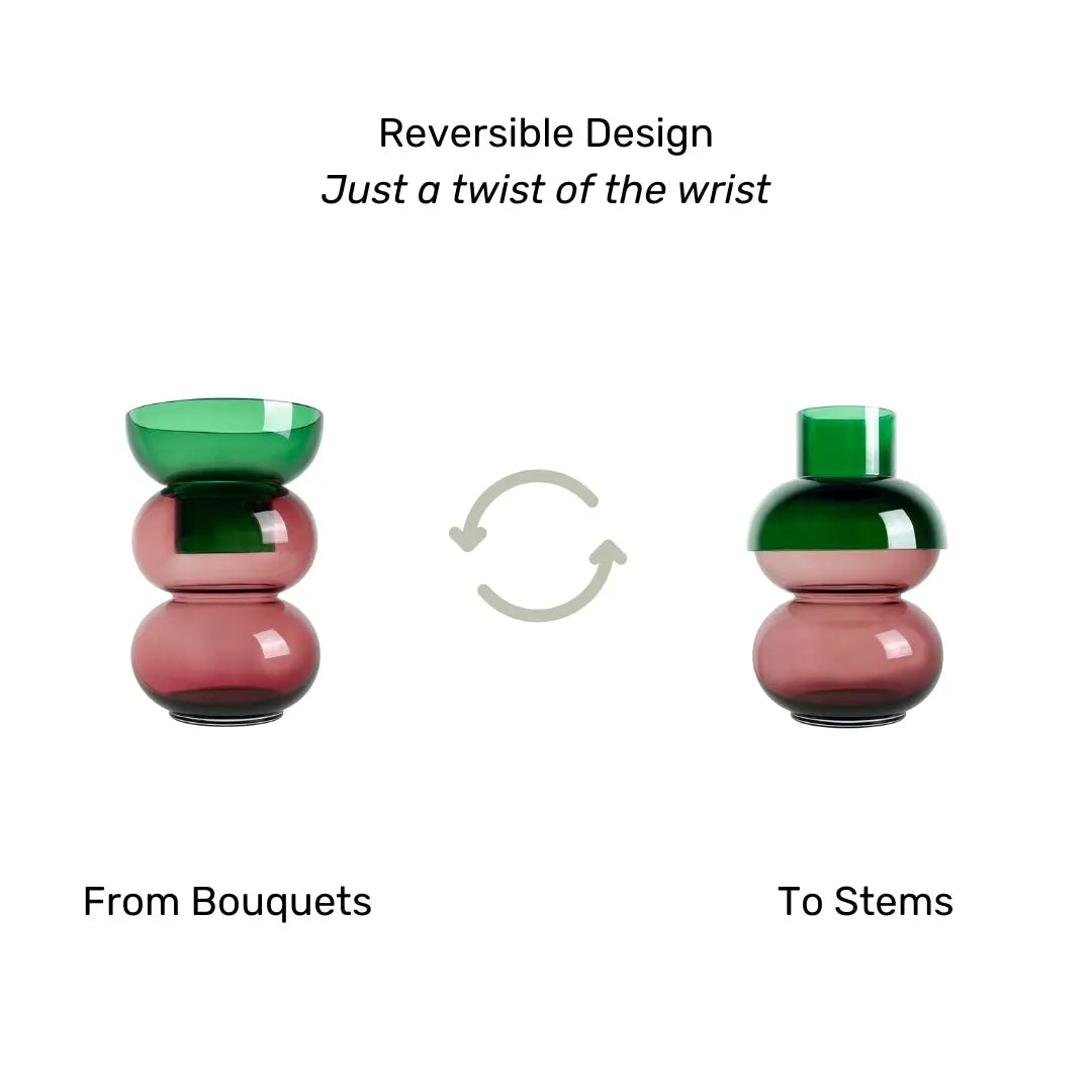 Bubble Med Green & Pink - Vase Cloudnola