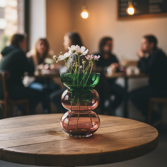 Bubble Med Green & Pink - Vase Cloudnola