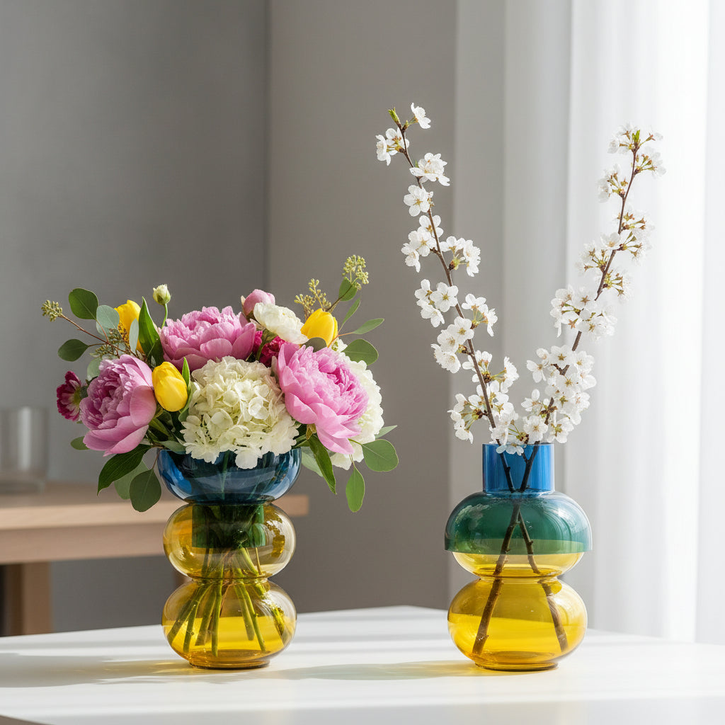 Bubble XL Blue & Yellow - Vase Cloudnola