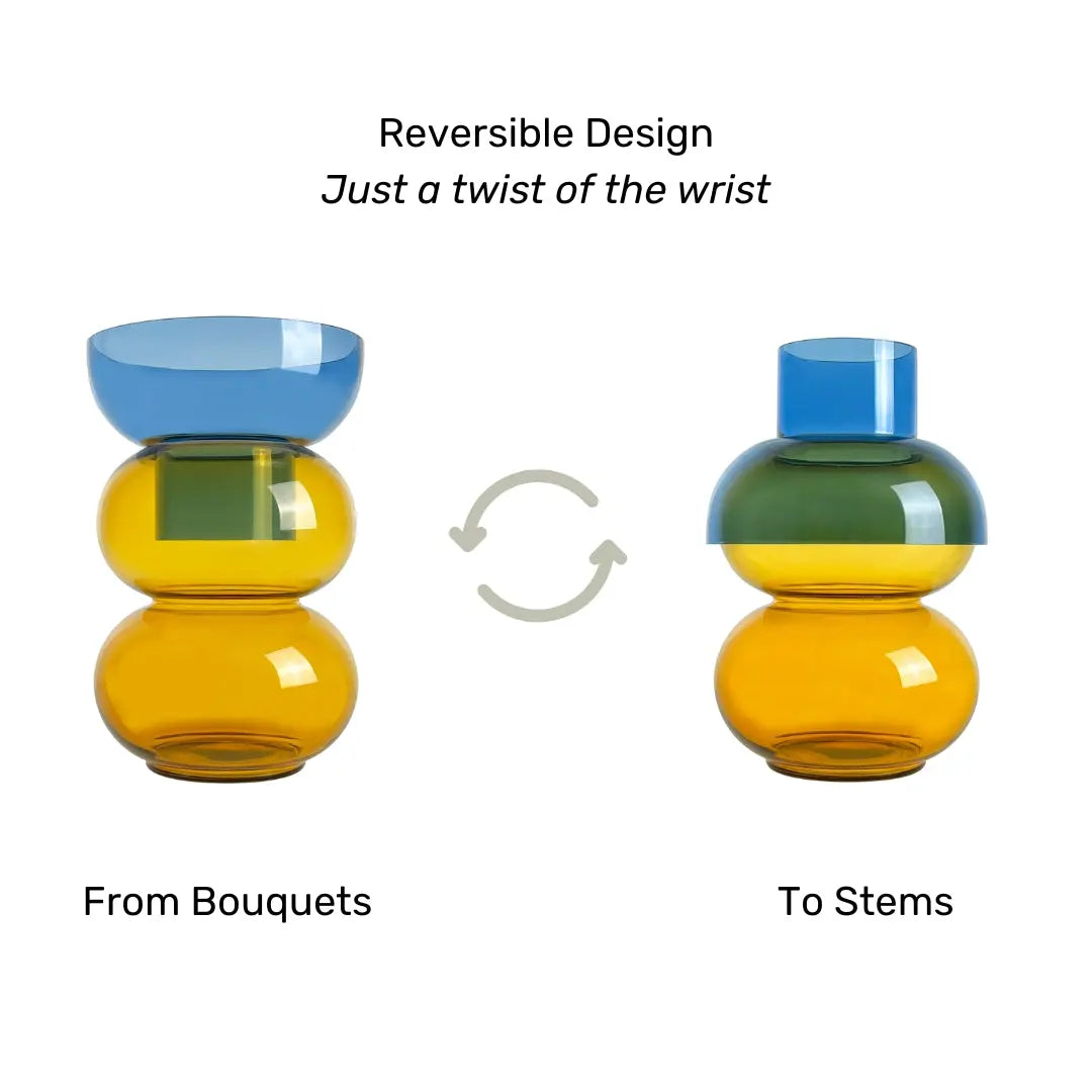 Bubble XL Blue & Yellow - Vase Cloudnola
