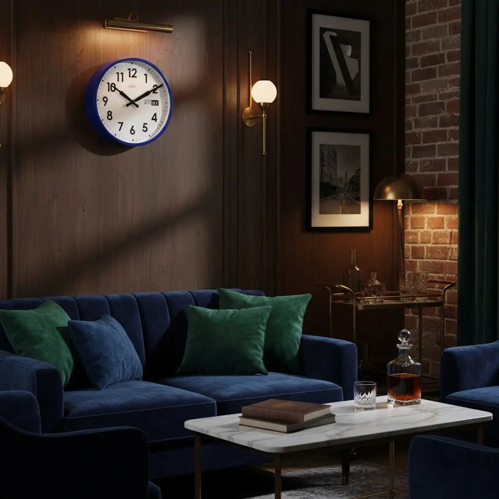 Calendar Blue Clock with Date Cloudnola