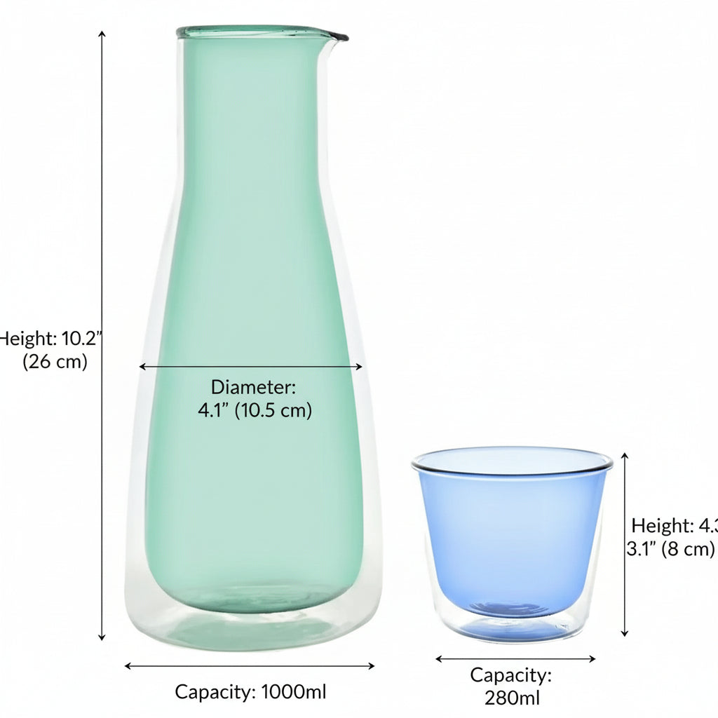 Carafe with Cups – MoMA Select Mint Carafe & Color Glass Set Cloudnola