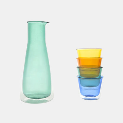 Rocks Green Carafe & Color Glass Set Bundle - Drinkware