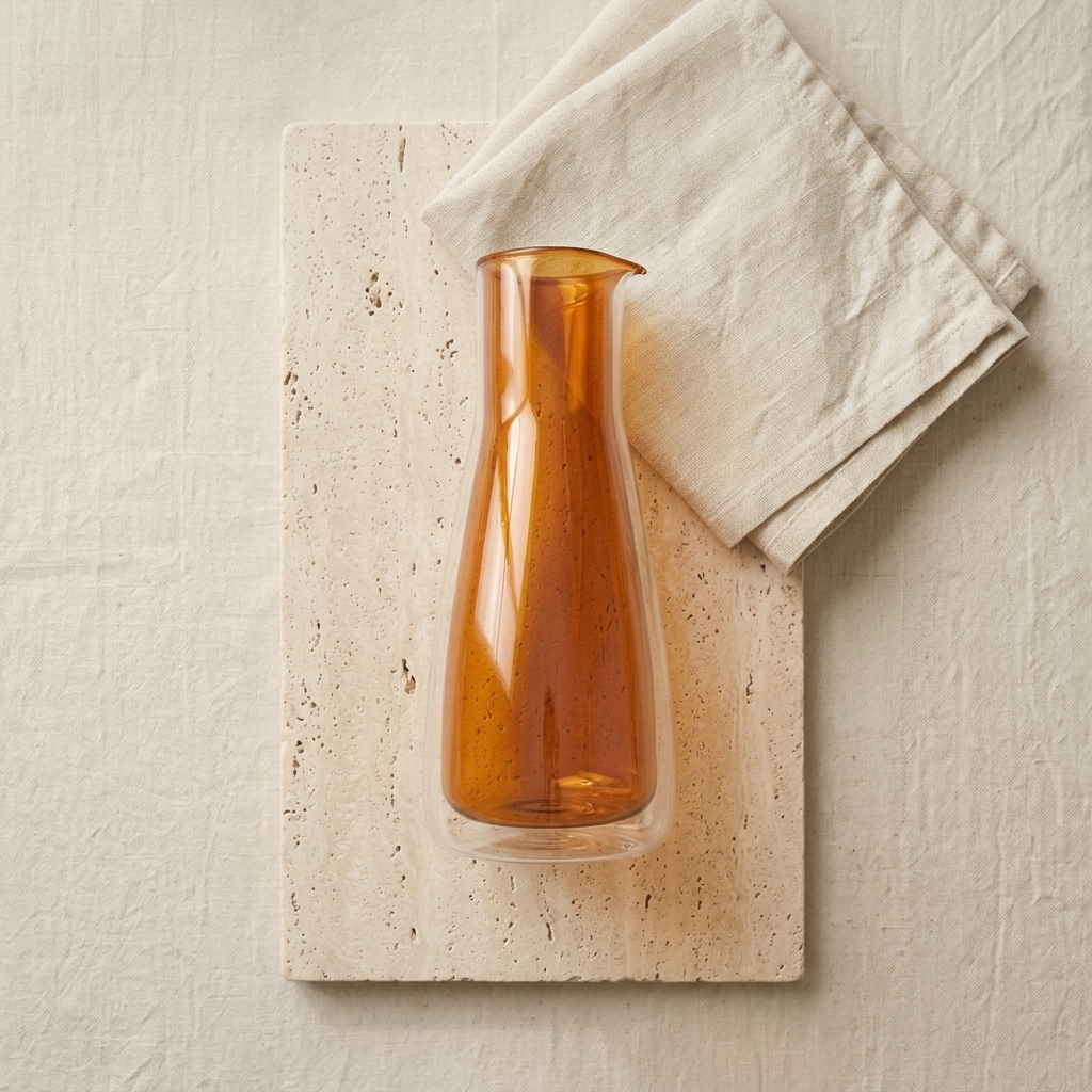 Double-Wall Glass Carafe – Orange – 1L