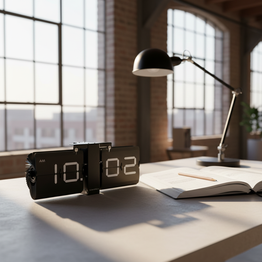 Modern Flip Clock Black Wall or Desk | Cloudnola