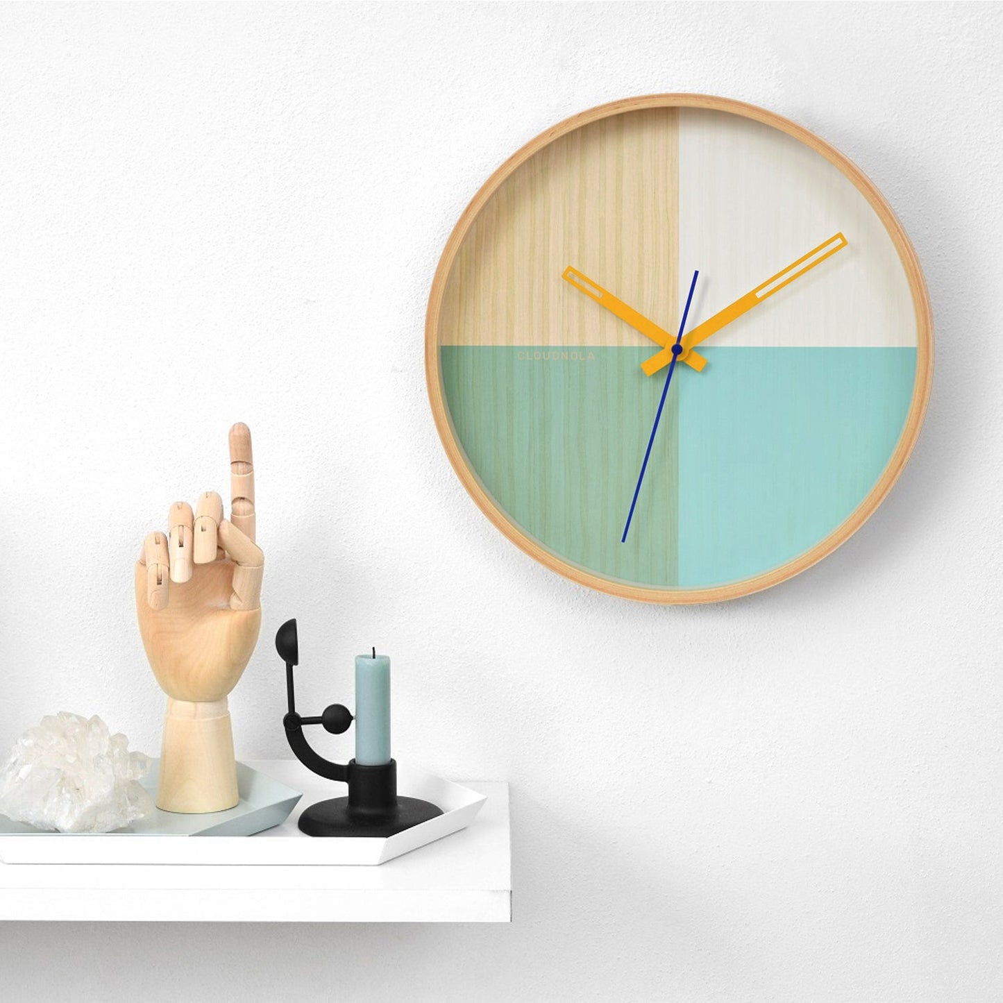 Turquoise Wood - Clock -  Wall Clocks - Cloudnola 