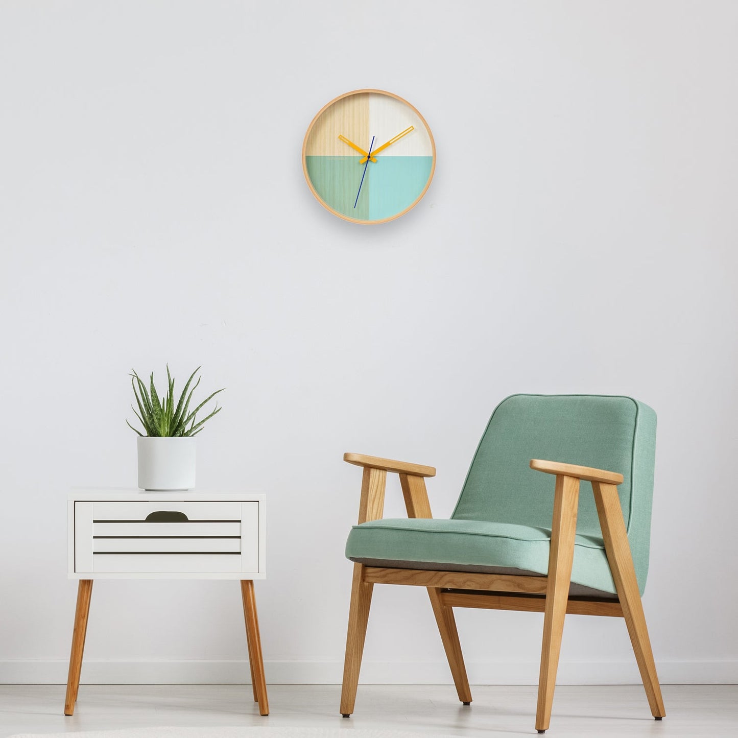 Turquoise Wood - Clock -  Wall Clocks - Cloudnola 