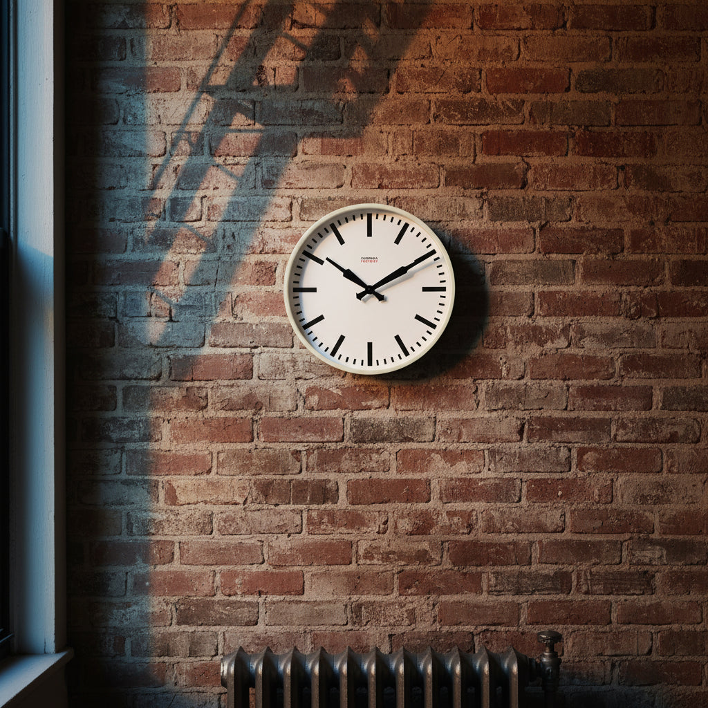 White Wall Clock – Factory White XL – Wall Clock | Cloudnola