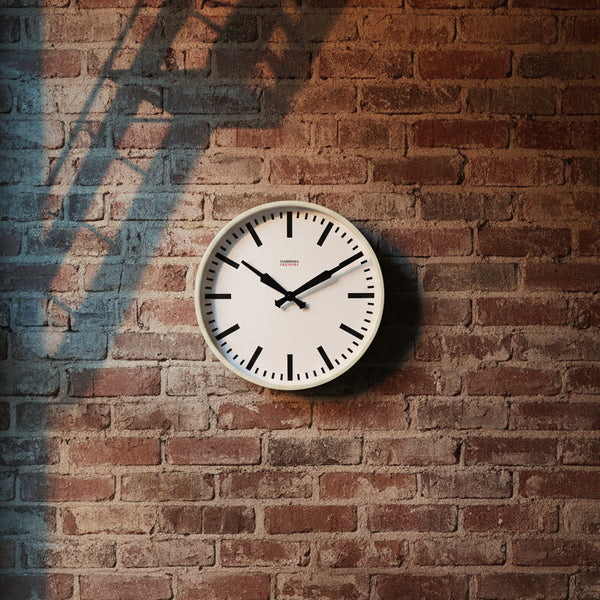 White Wall Clock – Factory White XL – Wall Clock | Cloudnola