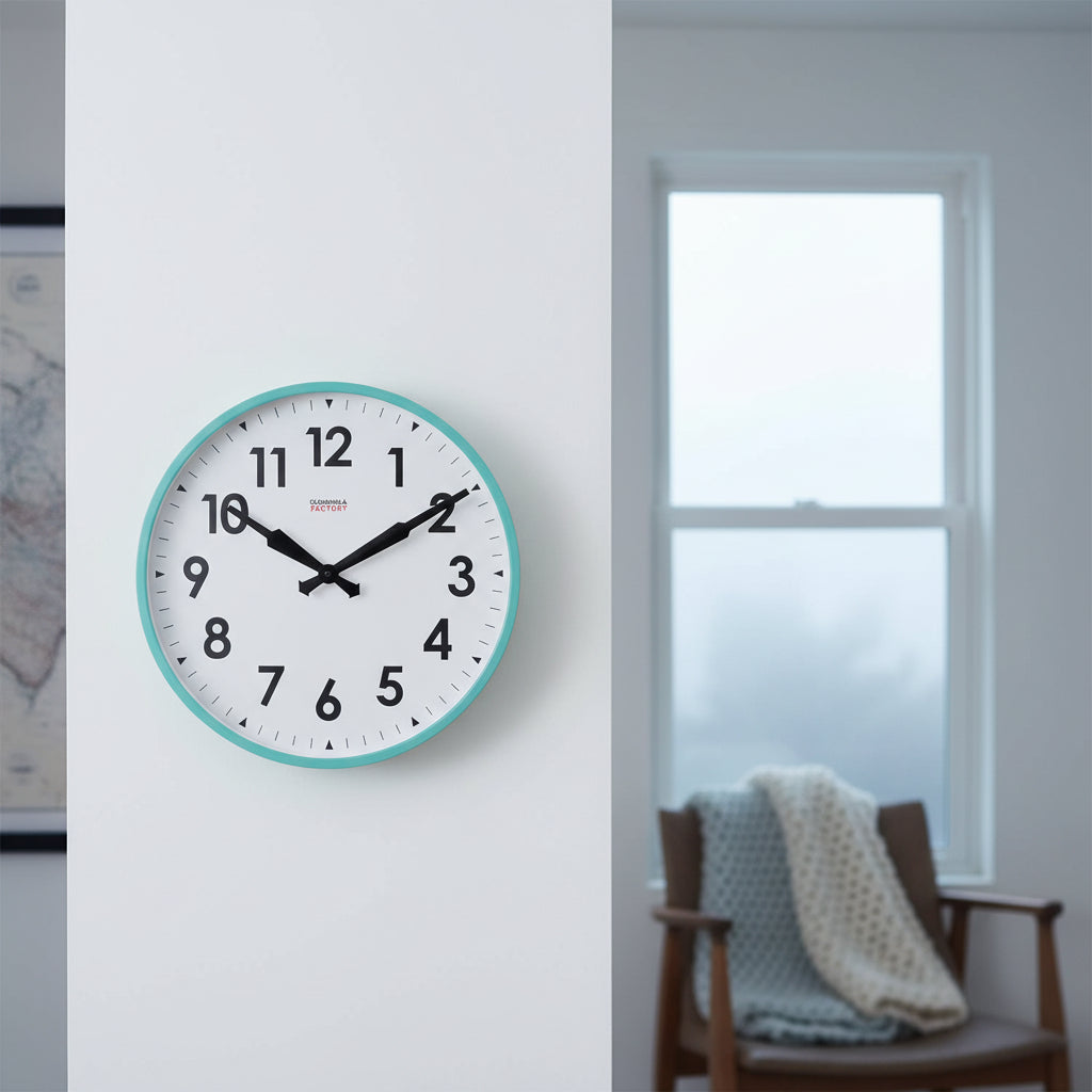 Turquoise Wall Clock – Factory Turquoise XL – Clock | Cloudnola